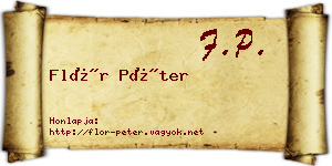 Flór Péter névjegykártya